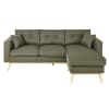4/5-Sitzer-Ecksofa im skandinavischen Stil, kakigrün